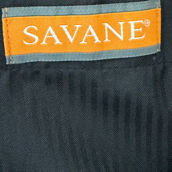 Savane Men's Comfort Waist Straight Pleated Rolled Cuff Charcoal Pants 46x30 NWT - Picture 7 of 13